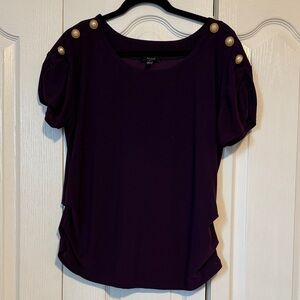 AUW Plum Top with Gold Accents
